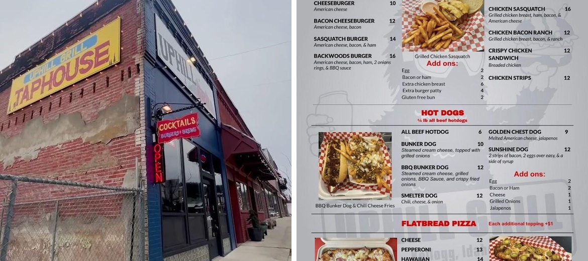 Uphill Grill & Taphouse Menu